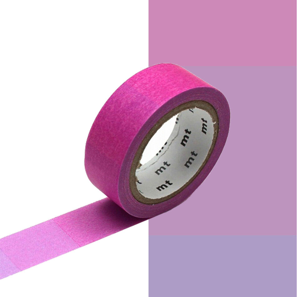 mt Washi Masking Tape - 15mm x 7m - Fluorescent Gradation Pink x Blue by mt at Cult Pens