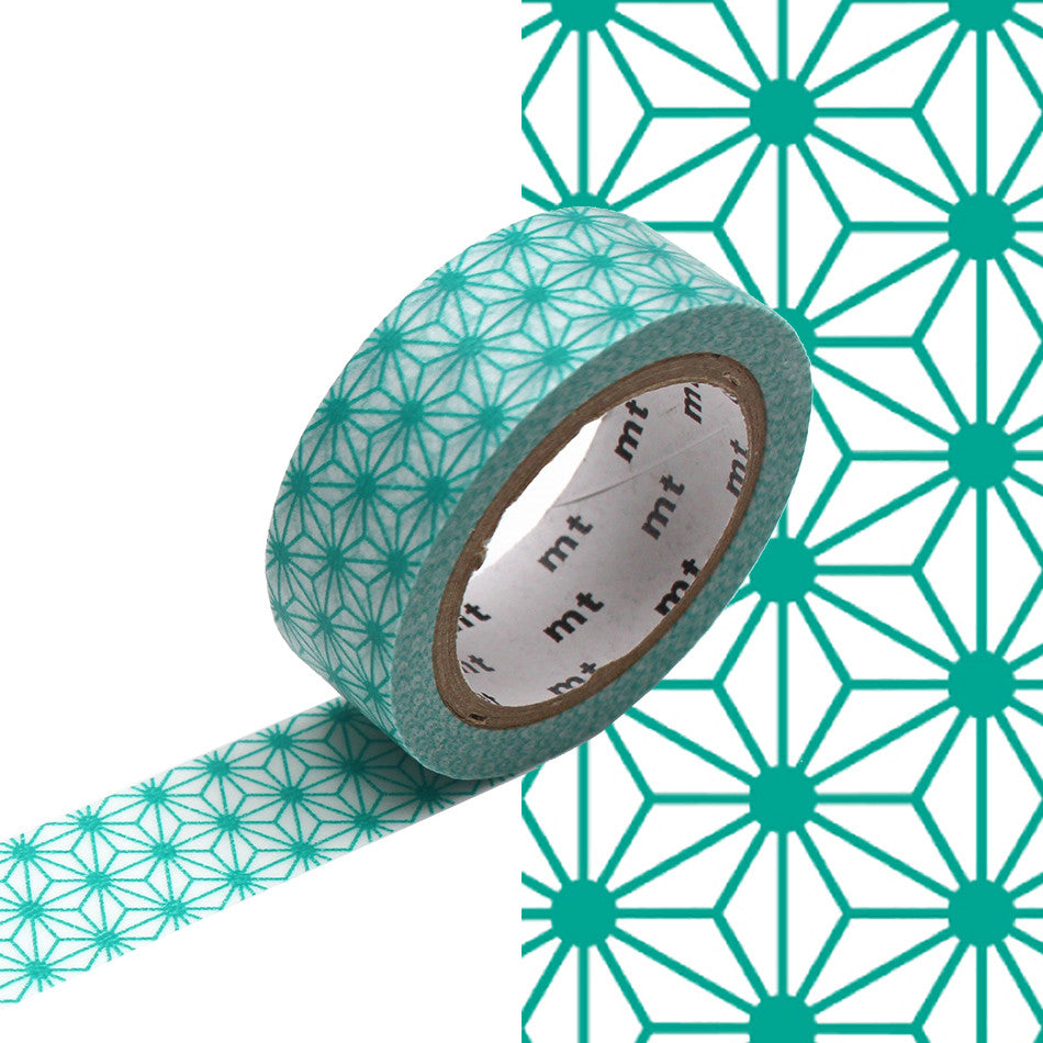 mt Washi Masking Tape - 15mm x 7m - Asanoha Hisui by mt at Cult Pens
