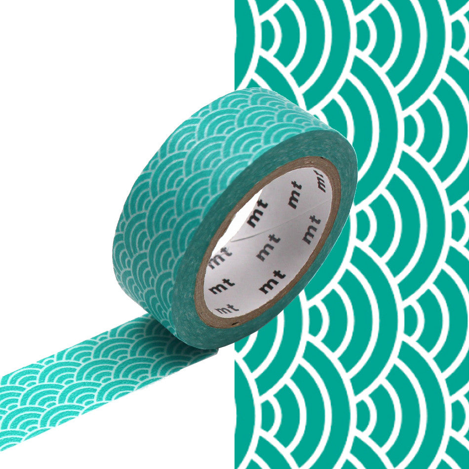 mt Washi Masking Tape - 15mm x 7m - Seigaihamon Hisui by mt at Cult Pens