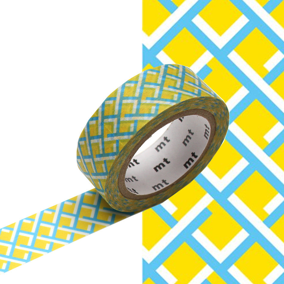 mt Washi Masking Tape - 15mm x 7m - Mesh Yellow by mt at Cult Pens