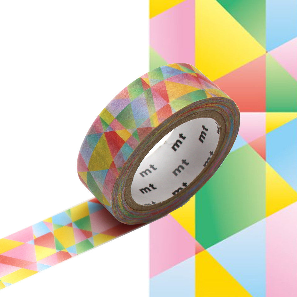 mt Washi Masking Tape - 15mm x 7m - Polygon Gradation Vivid by mt at Cult Pens