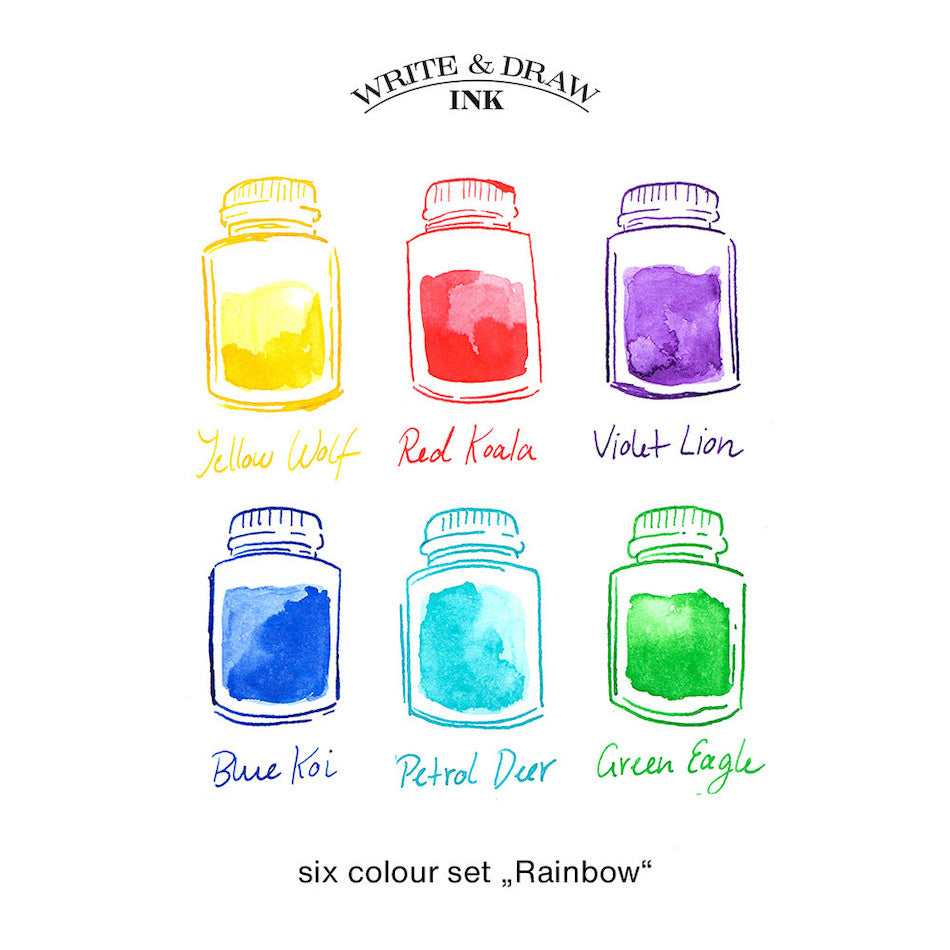 Octopus Write and Draw Ink Set of 6 Rainbow by Octopus Fluids at Cult Pens