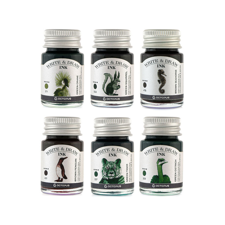 Octopus Write and Draw Ink Set of 6 Forest