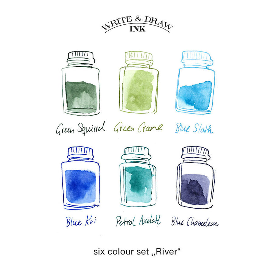 Octopus Write and Draw Ink Set of 6 River