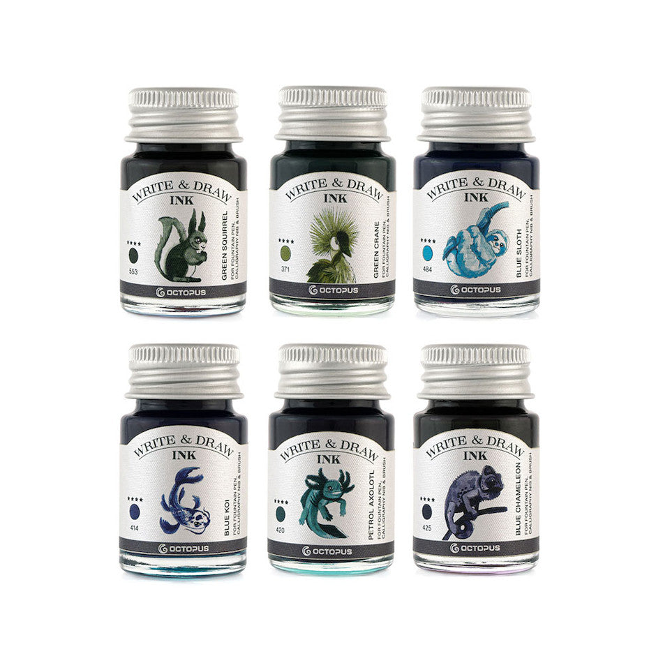 Octopus Ink Color Octopus Write and Draw Ink Set of 6 River