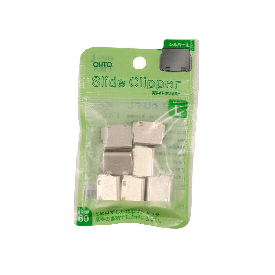 OHTO Slide Clipper Large Clips Steel Set of 7 by OHTO at Cult Pens