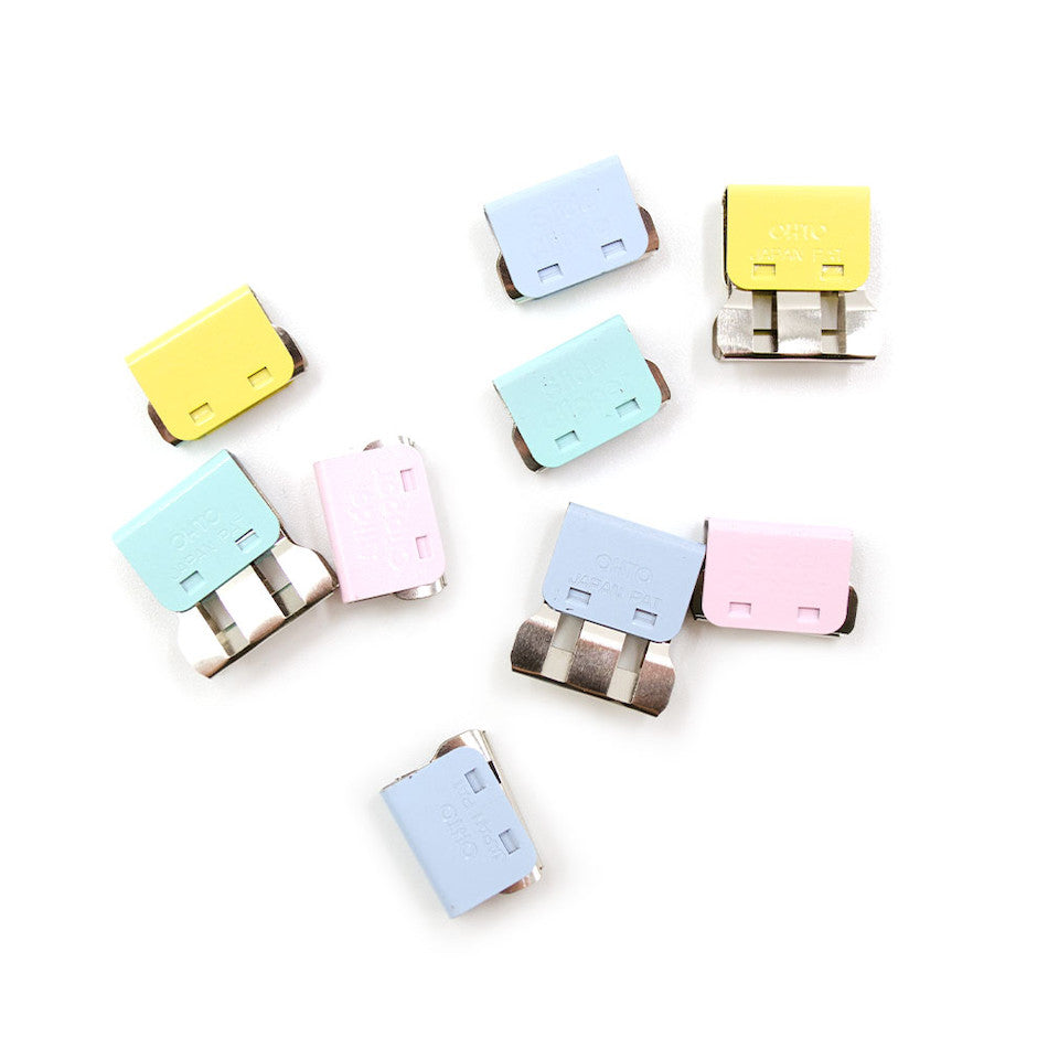 Mini Case Clips OHTO Slide Clipper Mini Clips Assorted Set of 9 Pastel Colours