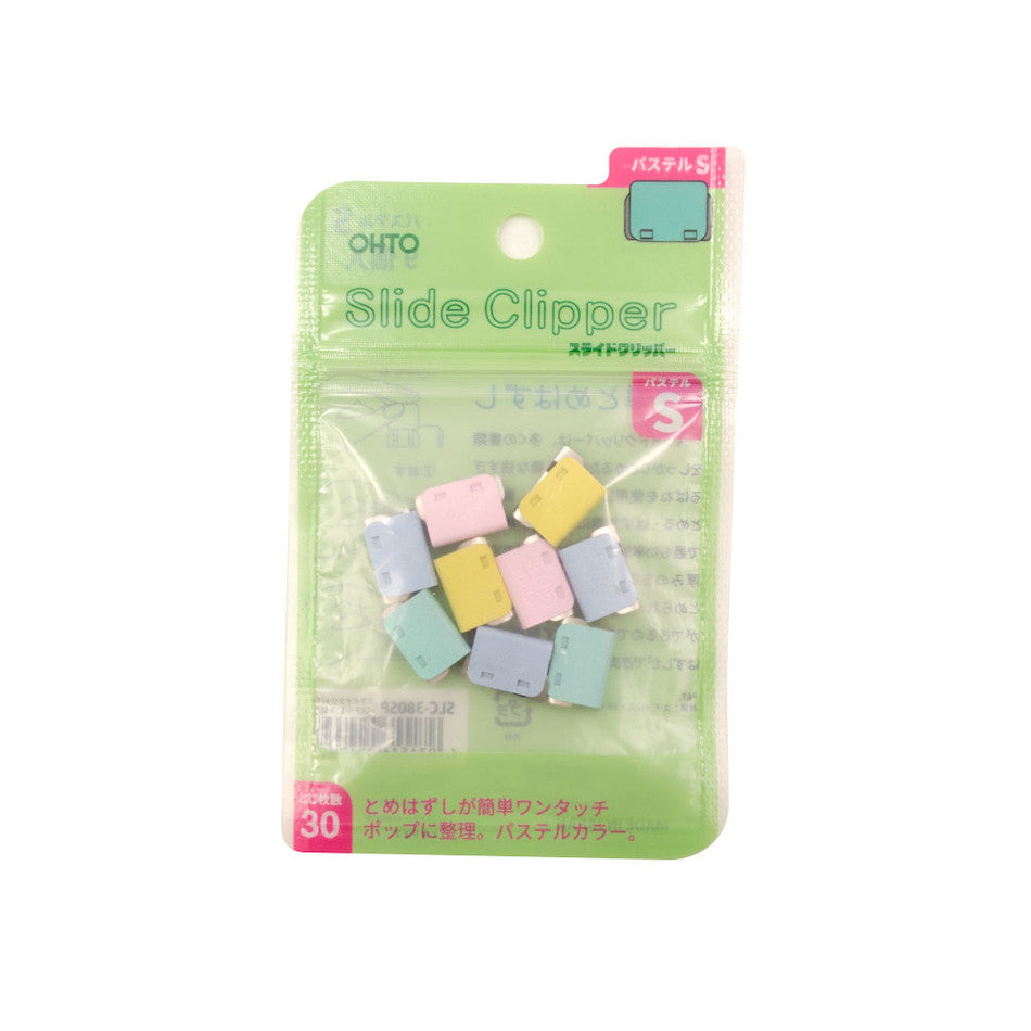 OHTO Slide Clipper Mini Clips Assorted Set of 9 Pastel Colours by OHTO at Cult Pens