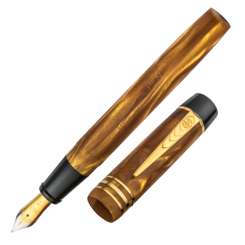 Onoto Magna Classic Fountain Pen Gold Pearl Chased by Onoto at Cult Pens
