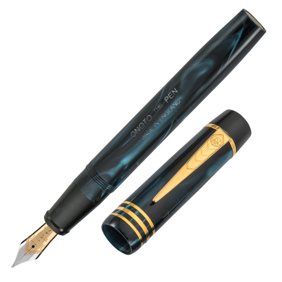 Onoto Magna Classic 18ct Gold Nib Fountain Pen Blue Pearl by Onoto at Cult Pens