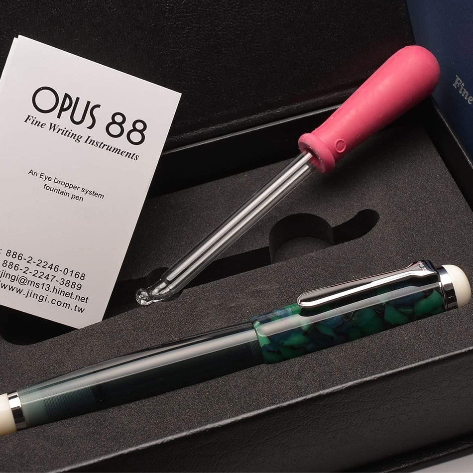 Opus 88 Omar Eye Dropper Fountain Pen Green by Opus 88 at Cult Pens
