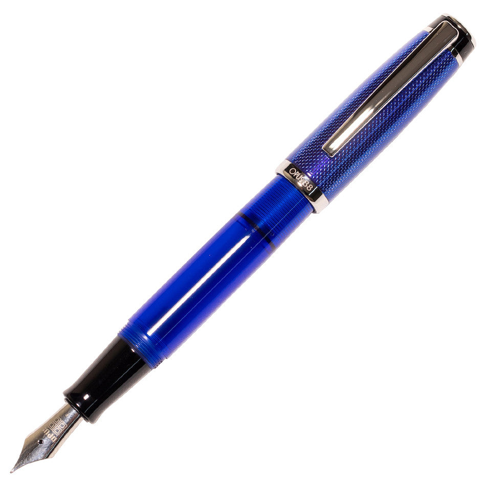 Opus 88 Opera Fountain Pen Diamond Cut Dot Blue by Opus 88 at Cult Pens
