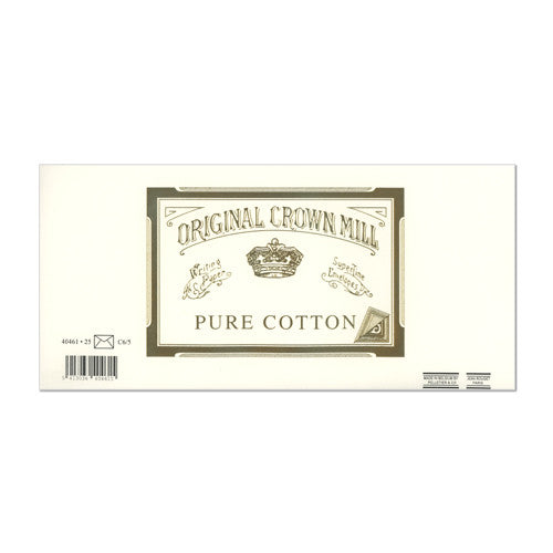 Original Crown Mill Pure Cotton Lined Envelopes C6/5 (DL) by Original Crown Mill at Cult Pens