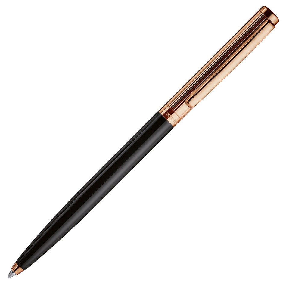 Otto Hutt Design 01 Ballpoint Pen Black/Rose Gold by Otto Hutt at Cult Pens