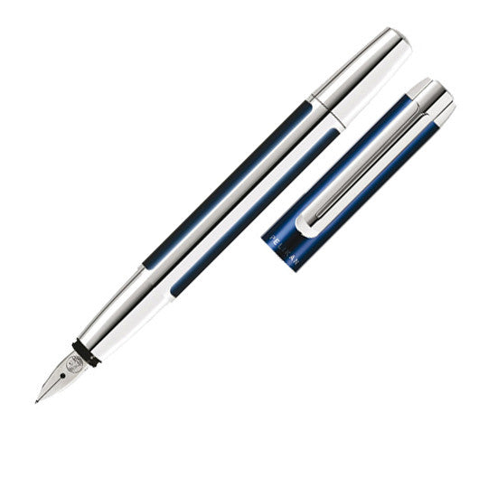 Pelikan Pura Fountain Pen Silver/Blue by Pelikan at Cult Pens