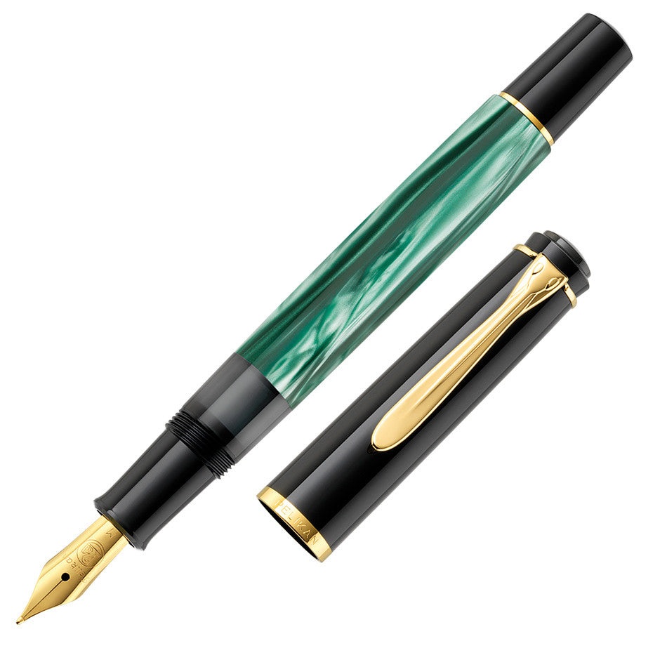 Pelikan Classic M200 Green Marbled Fountain Pen by Pelikan at Cult Pens