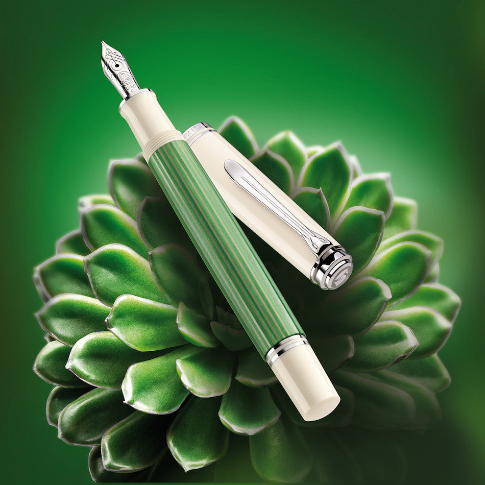 Pelikan Souveran M605 Fountain Pen Green-White Special Edition by Pelikan at Cult Pens