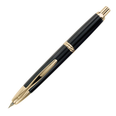 Pilot Capless Fountain Pen Gold Trim Black by Pilot at Cult Pens