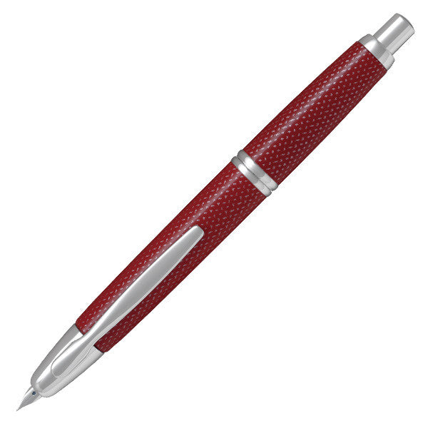Pilot Capless Fountain Pen Carbonesque Graphite Red by Pilot at Cult Pens