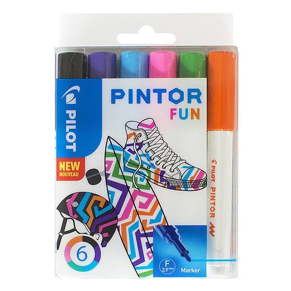 Pilot Pintor Marker Pen Bullet Tip Fine Assorted Set of 6 by Pilot at Cult Pens