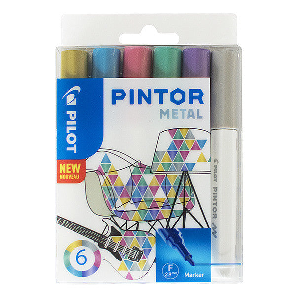 Pilot Pintor Marker Pen Bullet Tip Fine Assorted Set of 6 by Pilot at Cult Pens