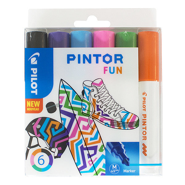 Pilot Pintor Marker Pen Bullet Tip Medium Assorted Set of 6 by Pilot at Cult Pens