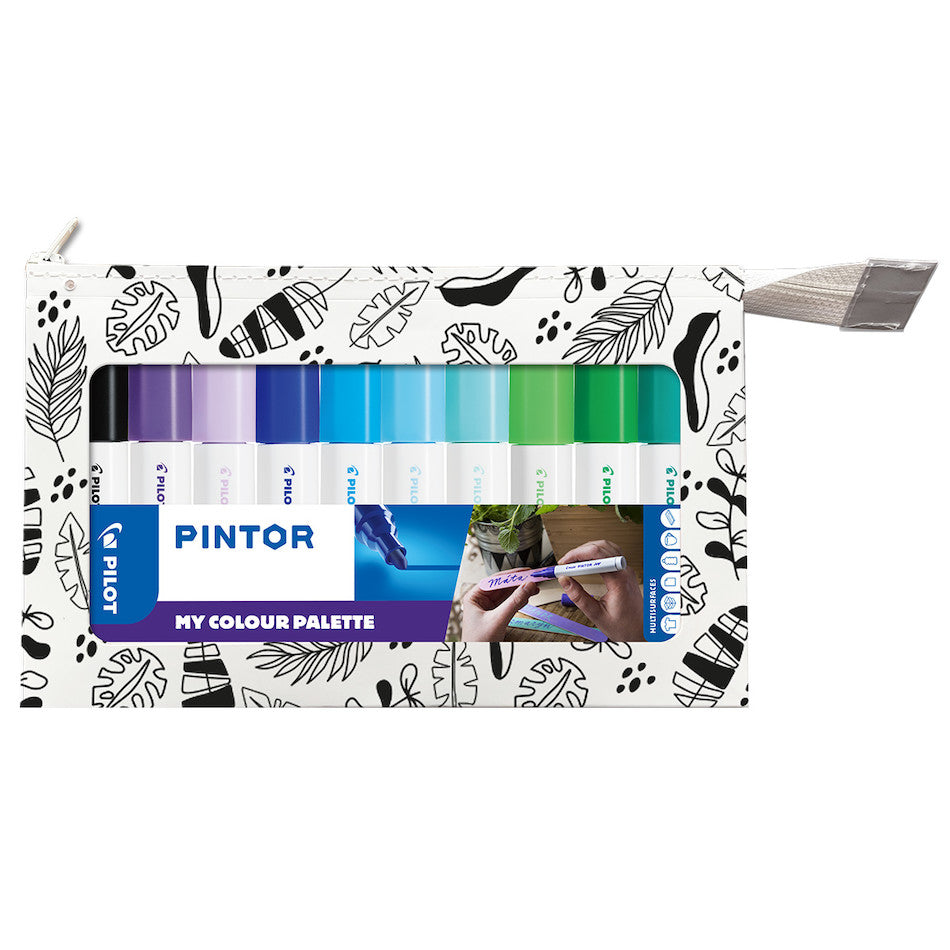 Pilot Pintor Marker Pen Bullet Tip Medium Set of 10 Cool Colours by Pilot at Cult Pens