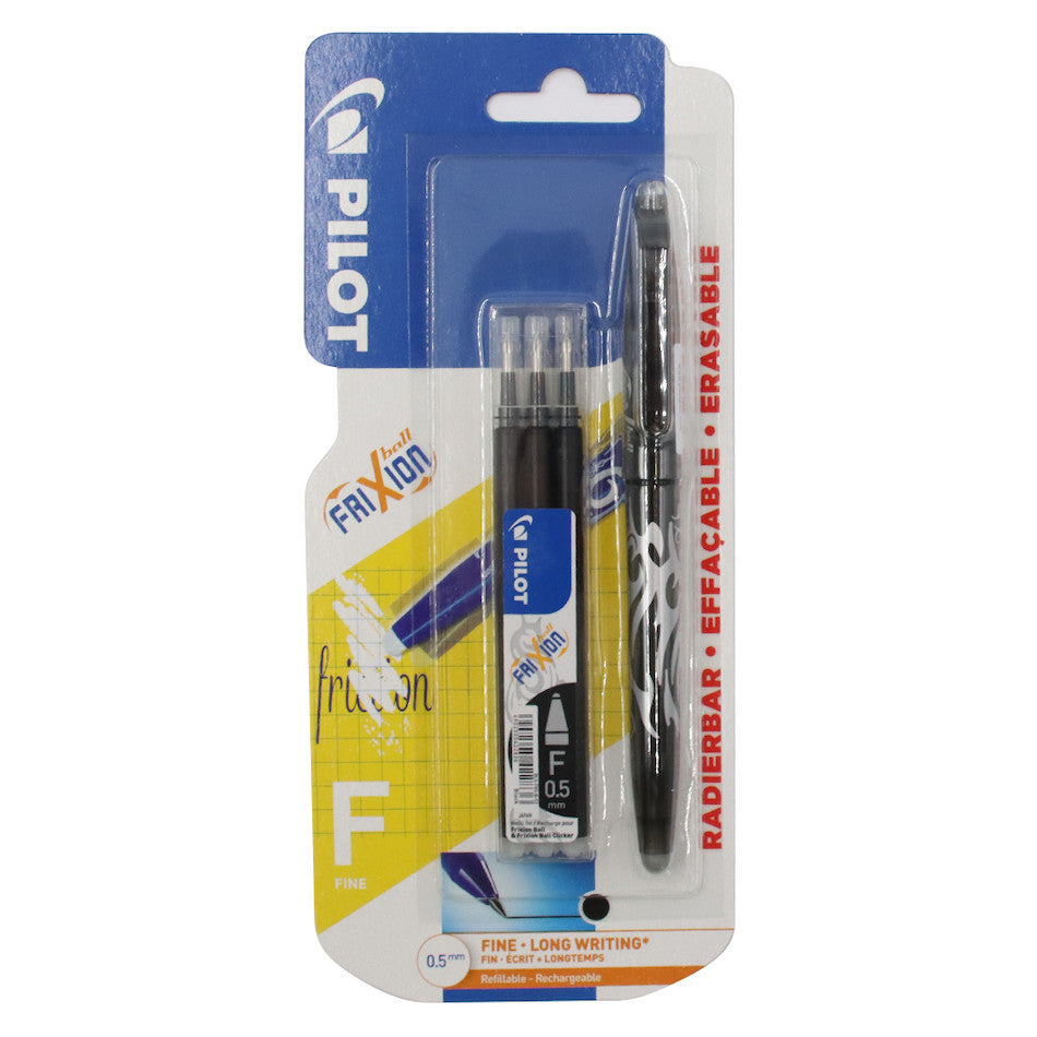 Pilot Frixion Erasable Rollerball Pen Fine Black with 3 Refills by Pilot at Cult Pens