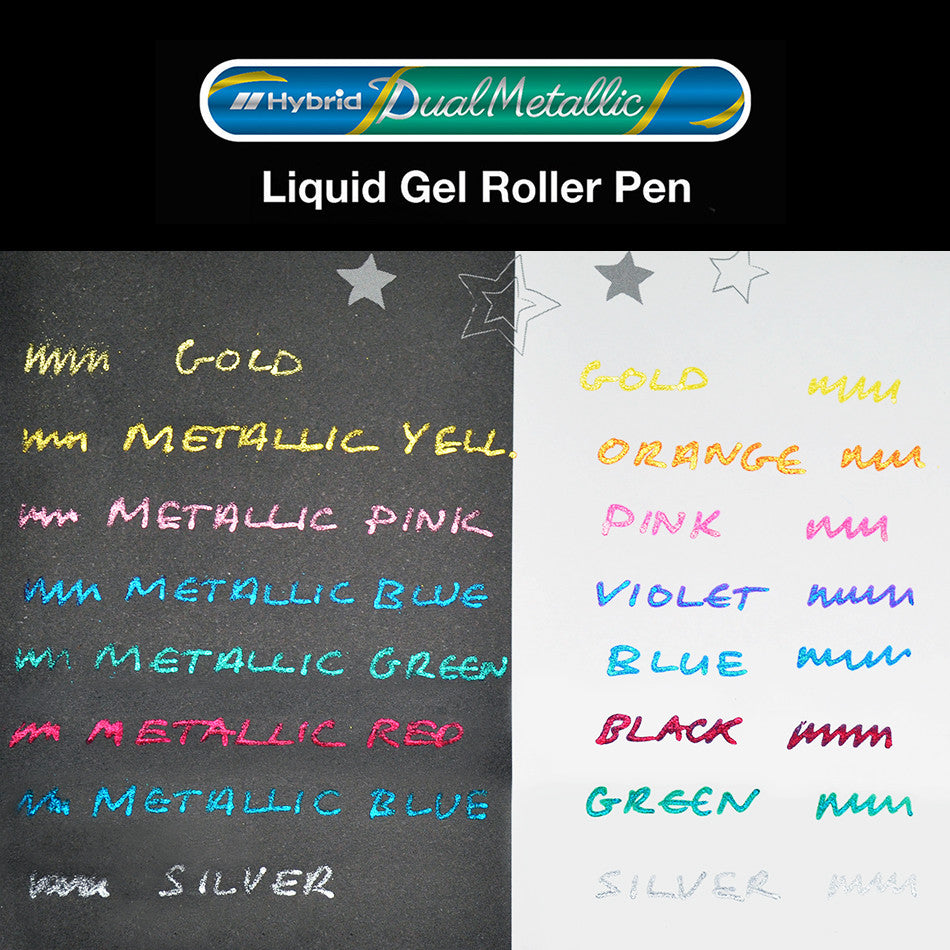 Pentel Dual Metallic Gel Pen Assorted Wallet of 8 by Pentel at Cult Pens