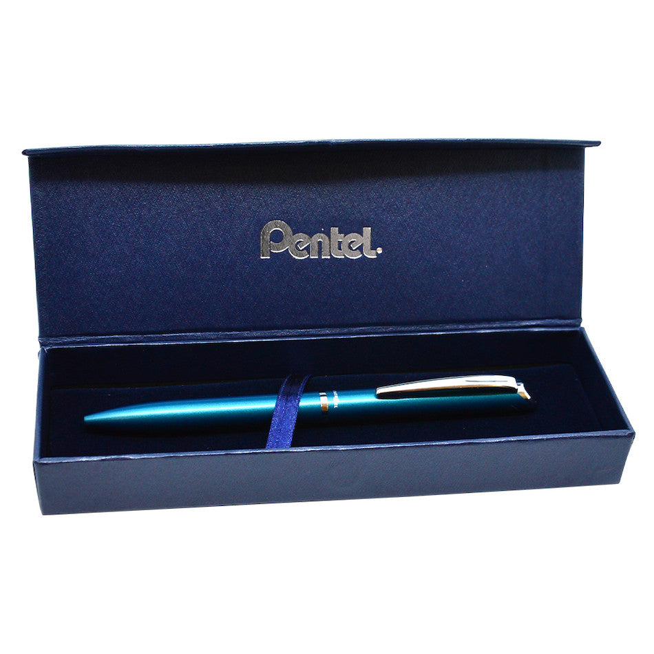 Pentel EnerGel Philography Retractable Rollerball Pen Teal with Gift Box by Pentel at Cult Pens