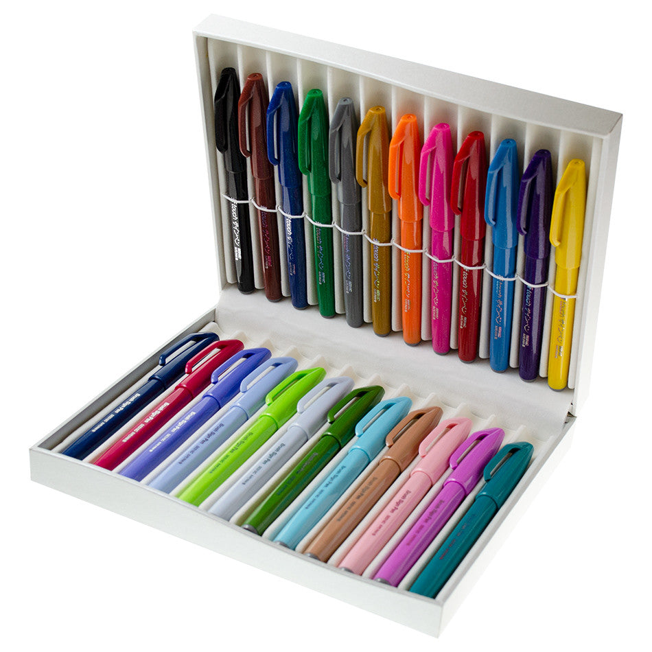 Pentel Touch Brush Sign Pen Assorted Set of 24 by Pentel at Cult Pens