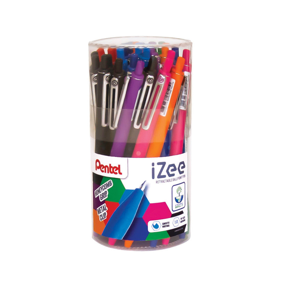 Pentel iZee Retractable Ballpoint Pen Tub of 30 by Pentel at Cult Pens