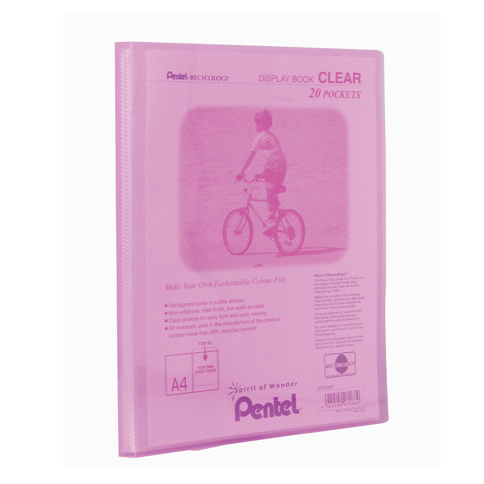 Pentel Display Book Clear 20 Pocket Pink by Pentel at Cult Pens