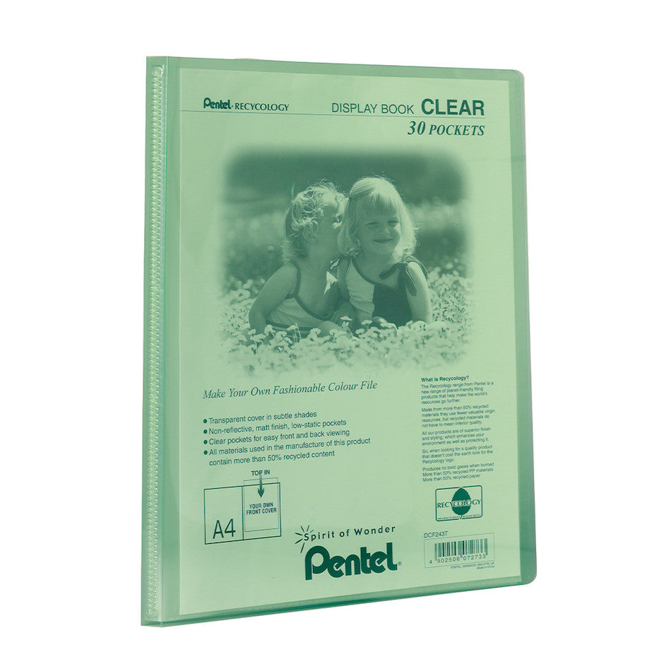 Pentel Display Book Clear 30 Pocket Folder Green by Pentel at Cult Pens