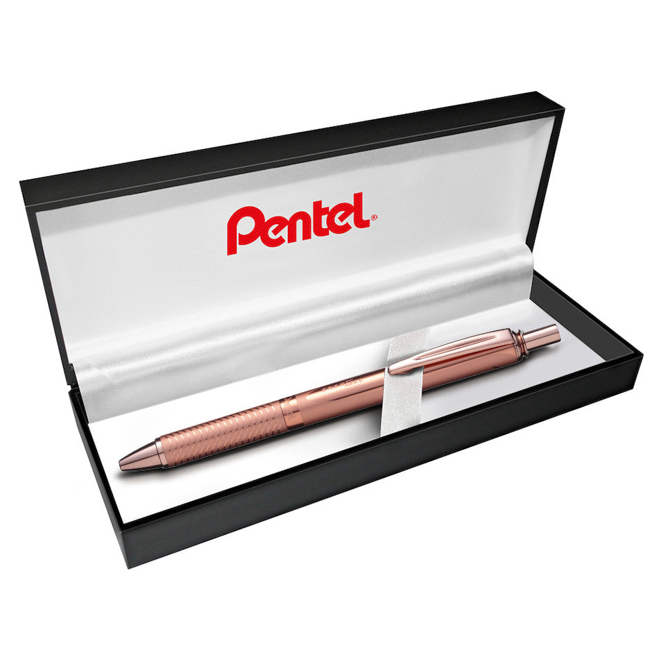 Pentel EnerGel Sterling Gel Rollerball Pen Rose Gold with Gift Box by Pentel at Cult Pens