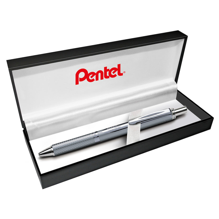 Pentel EnerGel Sterling Gel Rollerball Pen Silver with Gift Box