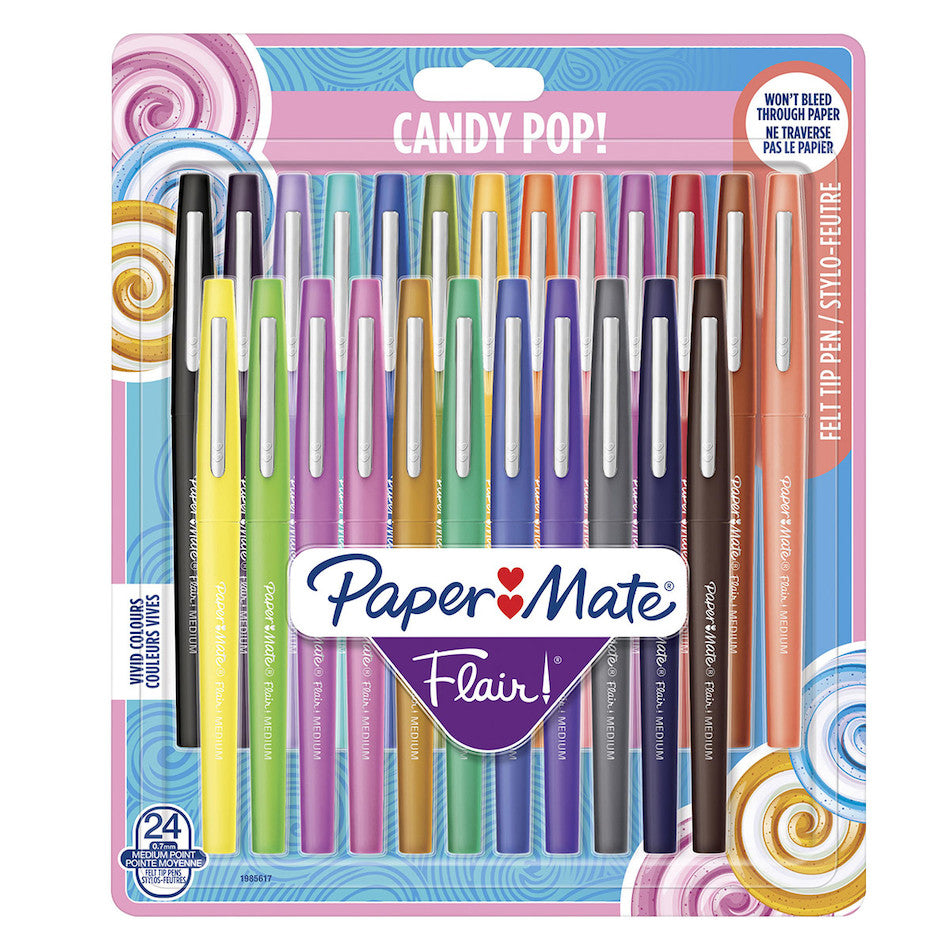 Paper Mate Flair Pen Candy Pop Set of 24 Assorted by Paper Mate at Cult Pens