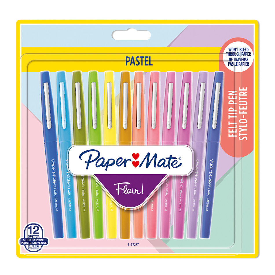 Paper Mate Flair Pen Pastel Assorted Set of 12 by Paper Mate at Cult Pens