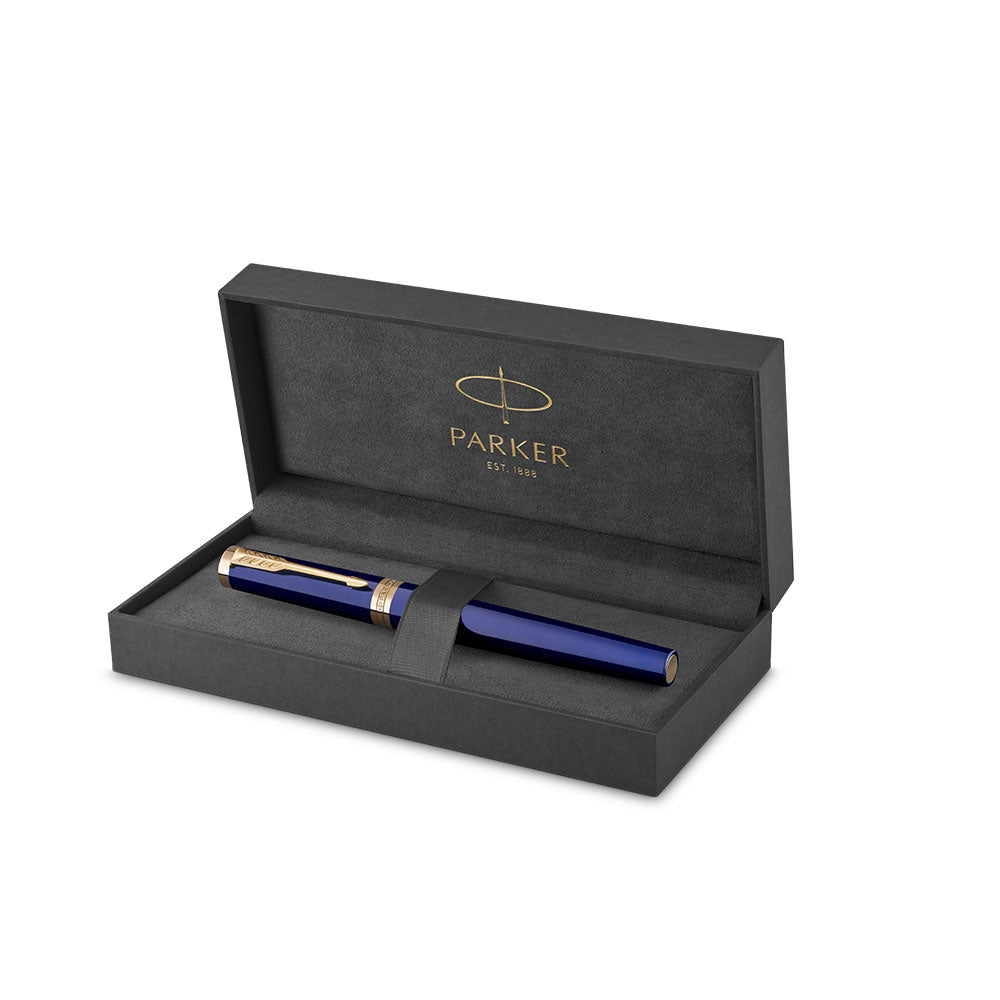 Parker Ingenuity Fountain Pen Blue with Gold Trim by Parker at Cult Pens