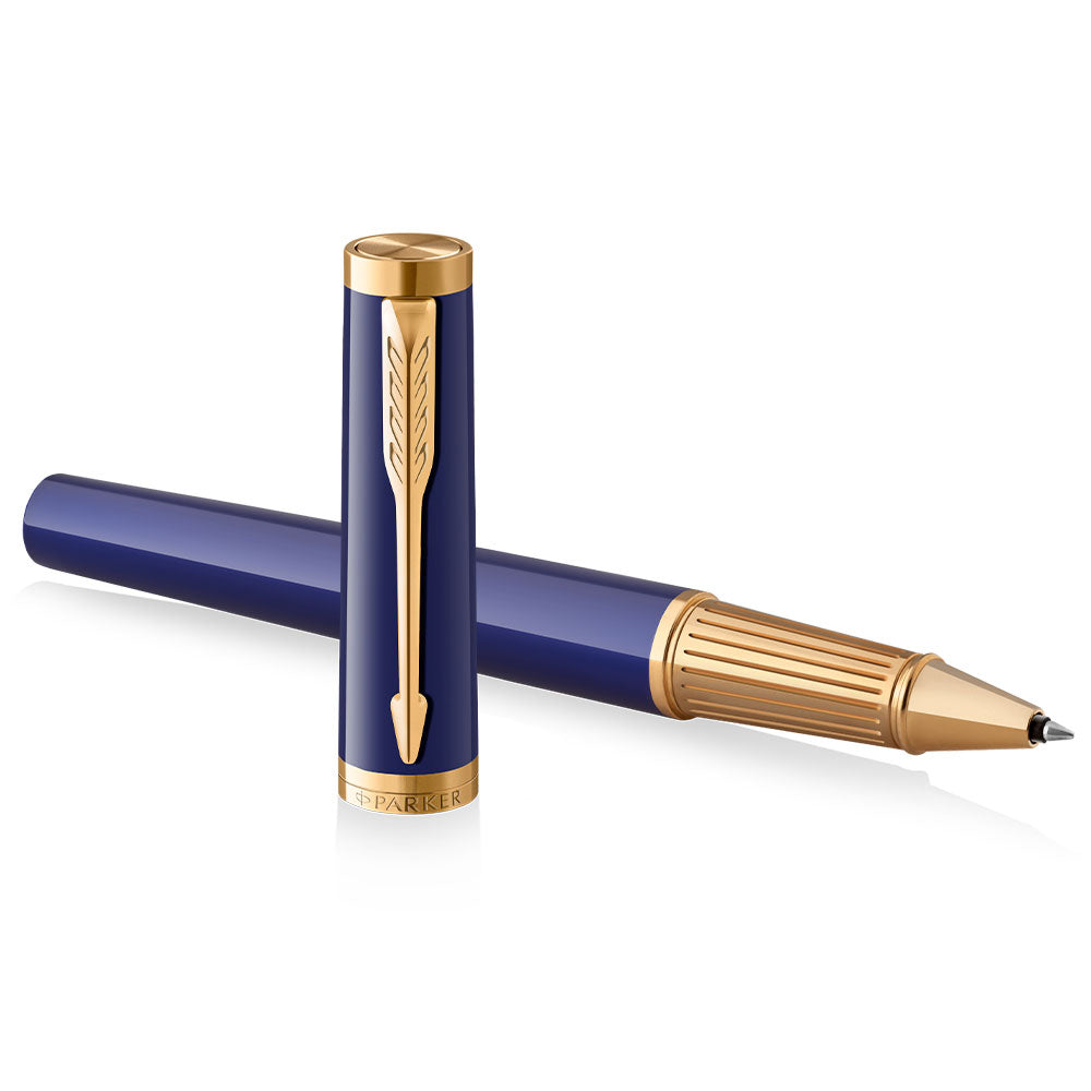 Parker Ingenuity Rollerball Pen Blue with Gold Trim by Parker at Cult Pens
