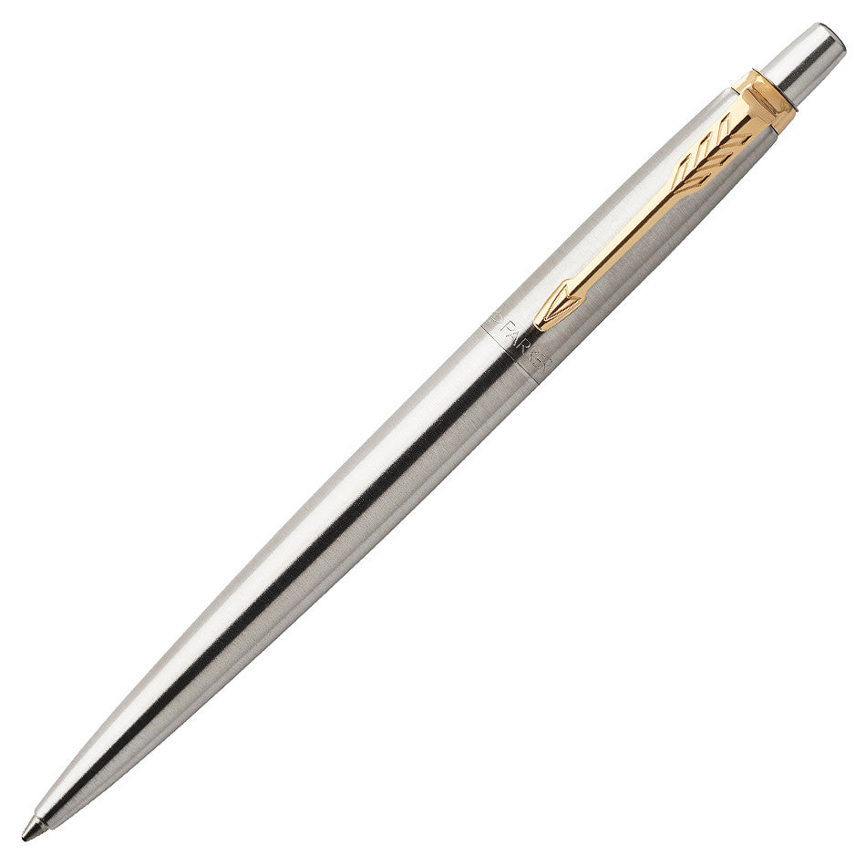 Parker Jotter Ballpoint Pen Stainless Steel Gold Trim by Parker at Cult Pens