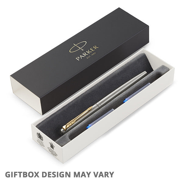 Parker Jotter Fountain Pen Stainless Steel Gold Trim by Parker at Cult Pens