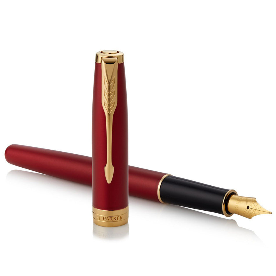 Parker Sonnet Fountain Pen Red Lacquer by Parker at Cult Pens