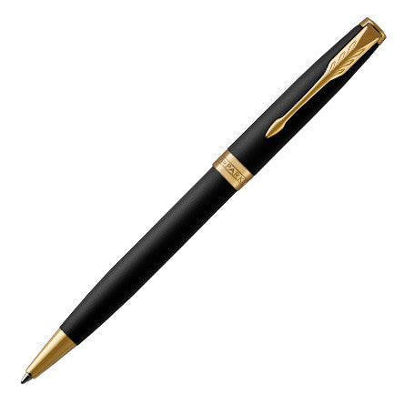 Parker Sonnet Ballpoint Pen Matte Black Lacquer with Gold Trim by Parker at Cult Pens