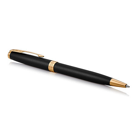 Parker Sonnet Ballpoint Pen Matte Black Lacquer with Gold Trim by Parker at Cult Pens