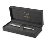 Parker Sonnet Ballpoint Pen Stainless Steel with Palladium Trim by Parker at Cult Pens