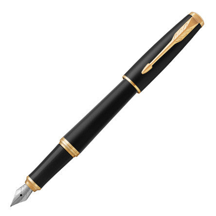 Parker Urban Fountain Pen Muted Black with Gold Trim by Parker at Cult Pens