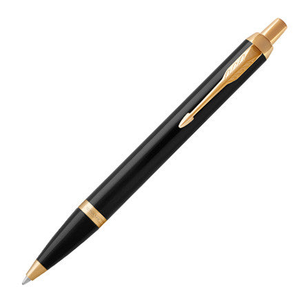 Parker IM Ballpoint Pen Black Lacquer with Gold Trim by Parker at Cult Pens