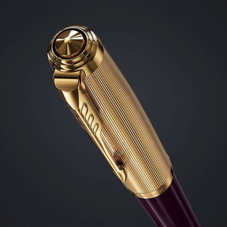Parker 51 Ballpoint Pen Plum with Gold Trim by Parker at Cult Pens