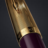 Parker 51 Ballpoint Pen Plum with Gold Trim by Parker at Cult Pens